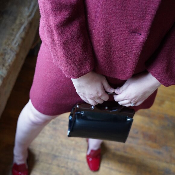 Vintage Braemar Red Wool Suit Jacket & Skirt Size M/L - Picture 3 of 9